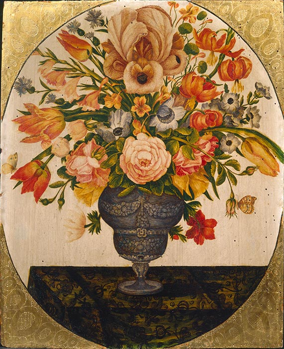 Anonimo — Anonimo lombardo-piemontese sec. XVI/ XVII - Natura morta con vaso di fiori — insieme